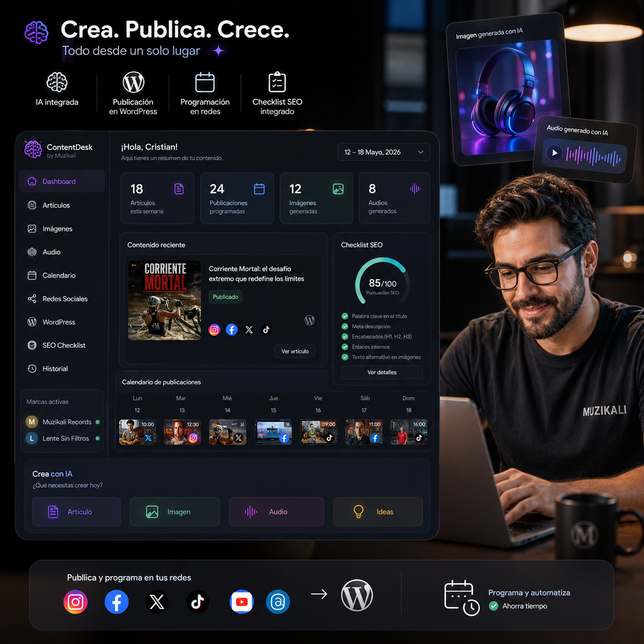 Panel de Creación de Contenido con IA